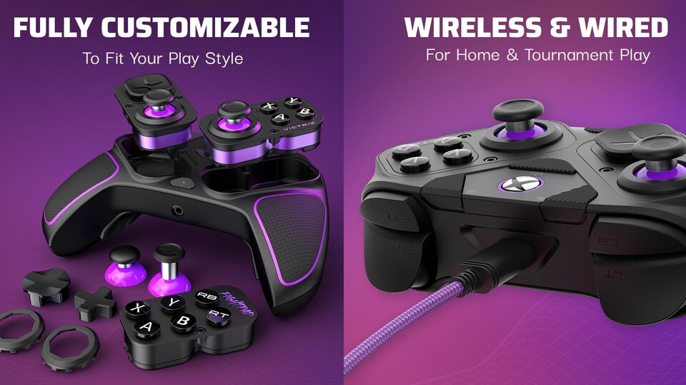 Der offiziell lizenzierte Victrix Xbox Controller bietet ein modulares Design und ist sowohl mit als auch ohne Kabel verwendbar.