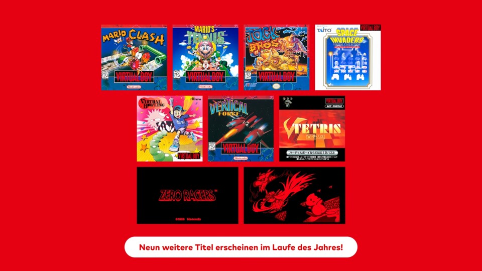 Diese Virtual-Boy-Spiele stoßen noch 2026 zum Erweiterungspaket von Nintendo Switch Online dazu.