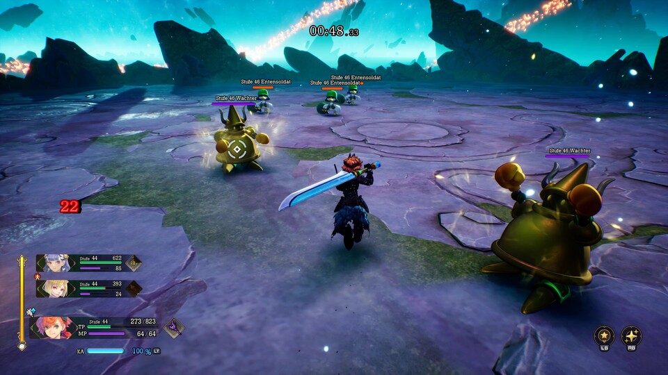 Die Kämpfe in Visions of Mana sind gruppenbasiert, finden aber in Echtzeit statt.