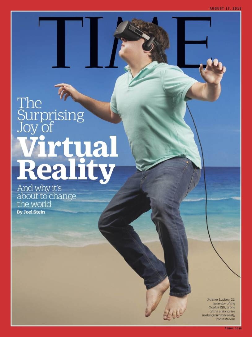 Oculus-Rift-Gründer Palmer Luckey auf einem Titelbild des amerikanischen TIME-Magazins. Im Hinblick auf die VR-Spieleaussichten wirkt der Autor dieser Kolumne nicht ganz so verzückt. (Bild: Time Magazine)