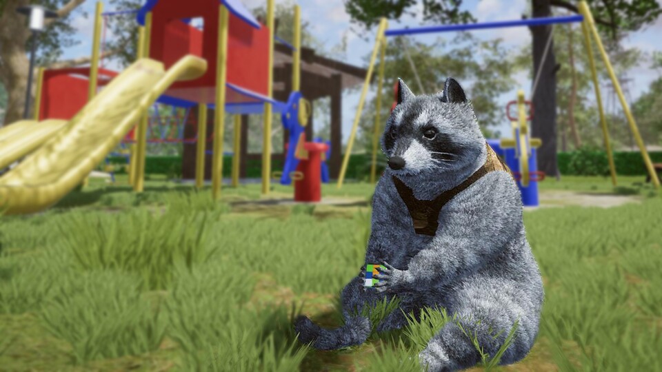 Wanted Raccoon sieht aus wie GTA, nur mit einem niedlichen Waschbären, der es faustdick hinter den Ohren hat (auch wenn das Bild hier eher den Schein trügt).