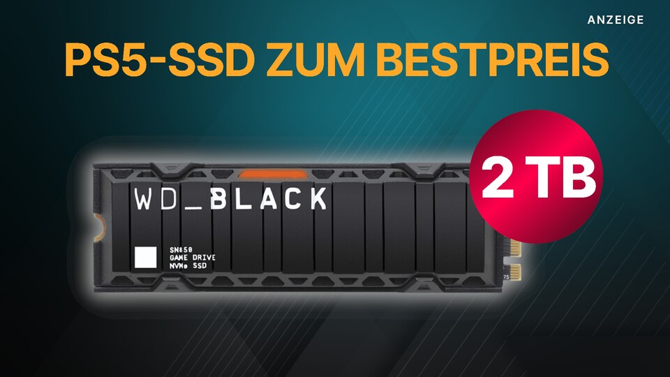 Nur für 24 Stunden könnt ihr die PS5-kompatible SSD WD Black SN850 bei MediaMarkt günstig wie nie bekommen.