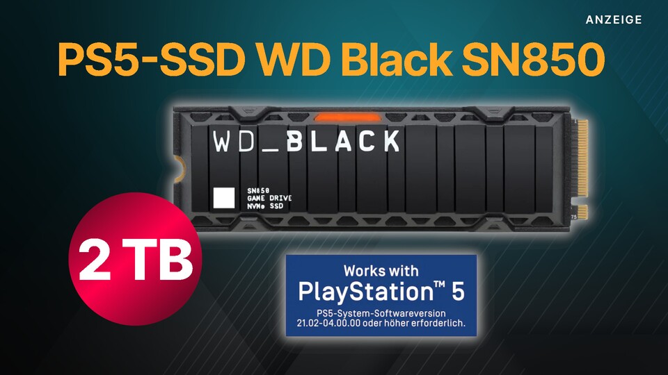 Im großen Gaming Sale bei Cyberport bekommt ihr unter anderem die PS5-SSD WD Black SN850 günstig im Angebot.