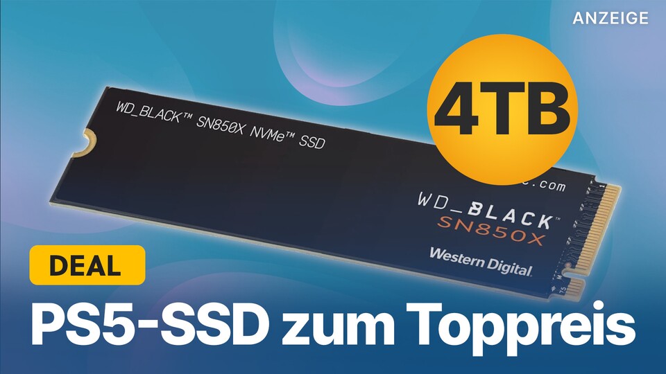 Nur bis Mittwochmorgen könnt ihr euch 4TB SSD-Speicher für eure PS5 günstig schnappen.