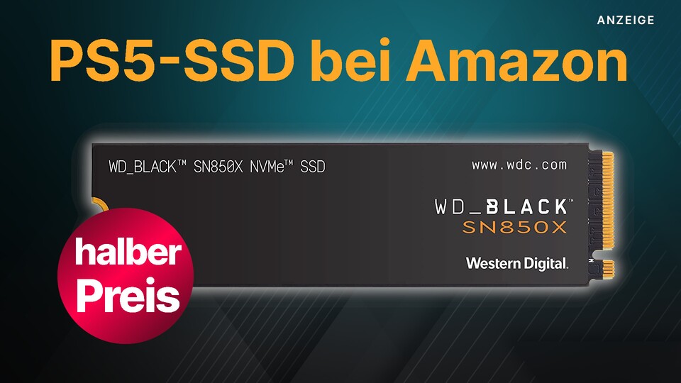 Die schnelle NVME SSD WD Black SN850X kostet bei Amazon gerade weniger als die Hälfte der UVP.