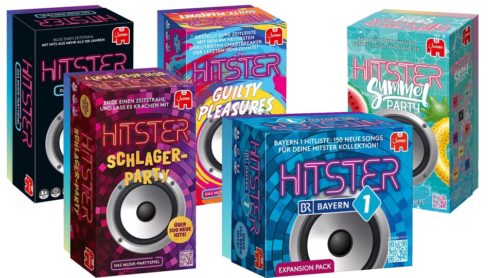 Ihr habt neben Hitster Bingo eine große Auswahl an anderen Versionen, die sich sogar miteinander kombinieren lassen!