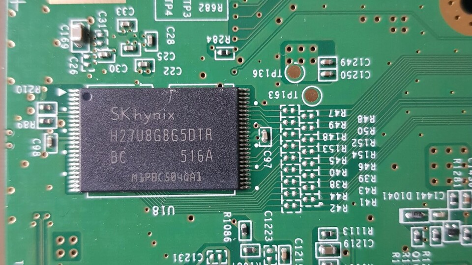 Der Speicherblock auf der Platine der Wii U von SK.Hynix. (Bildquelle: TechSpot)