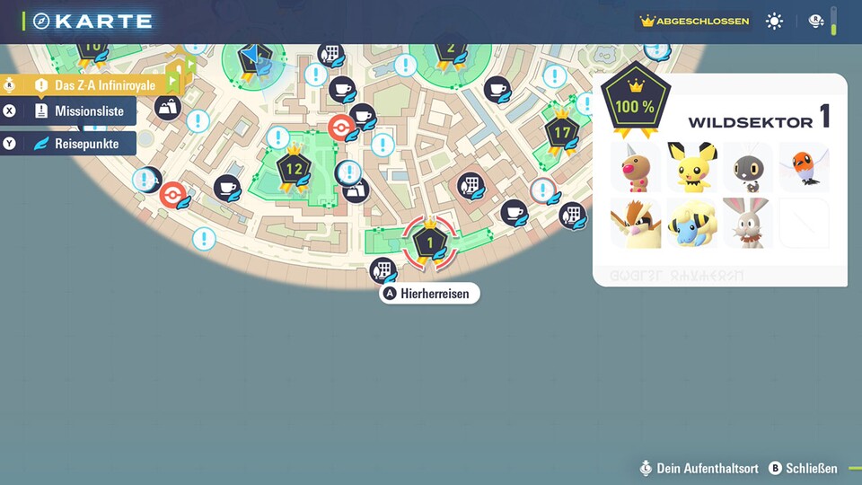 Hier ist der Ort auf der Karte inklusive aller Pokémon.