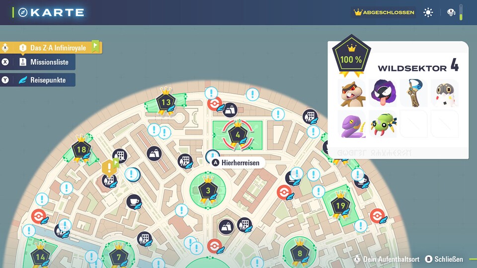 Hier ist der Ort auf der Karte inklusive aller Pokémon.