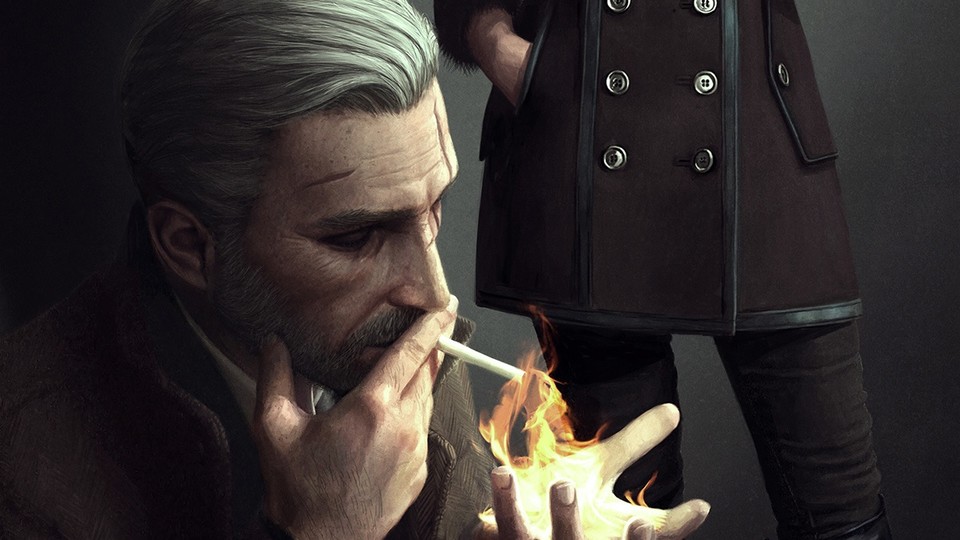 Geralt aus The Witcher als Film-Noir-Detektiv - eine Idee des Illustrators Astor Alexander.
