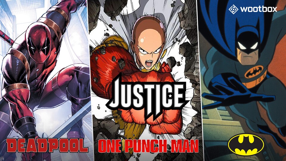 In der neuen Wootbox »Justice« kämpft Deadpool an der Seite von Saitama und Batman.