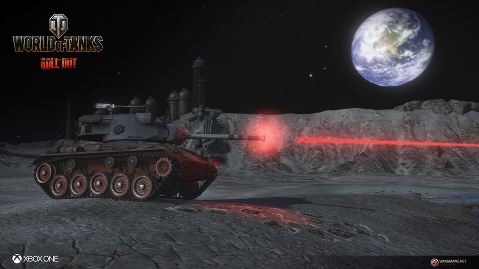 Während dem Mond-Event in World of Tanks auf der XBox 360 bekommen alle Spieler einen High-Tech-Panzer mit Laserwaffen.