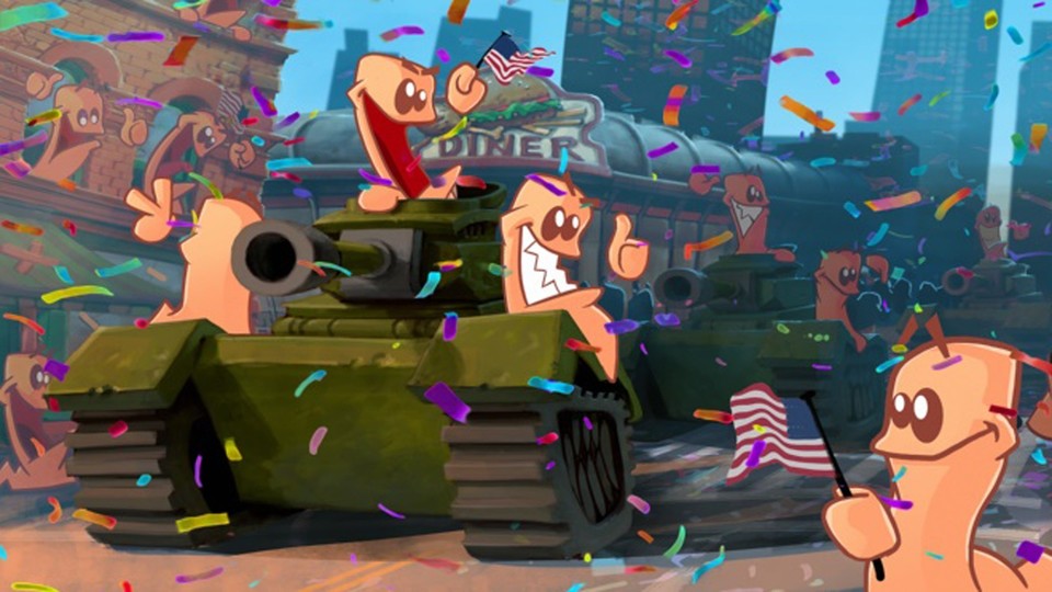 Worms WMD erscheint 2016 und liefert Panzer und Gebäude.