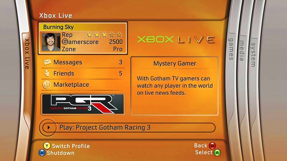 Erinnert ihr euch noch? So sah das erste Dashboard der Xbox 360 aus.