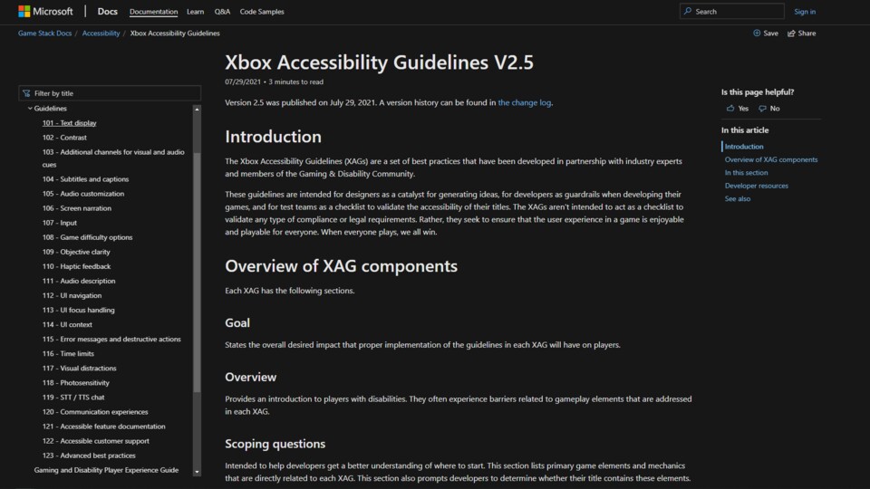 Xbox bietet einen umfangreichen Leitfaden über Zugänglichkeit, den auch andere Entwickler*innen benutzen können.