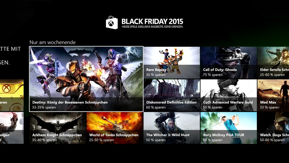 Im Black-Friday-Sale gibt es bis zu 75 Prozent Rabatt auf Xbox One-Spiele.