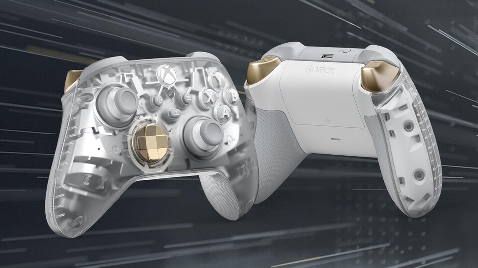 Mit seinem transparenten Design und dem silbernen Glanz sticht der Xbox Controller Ghost Cipher sofort ins Auge.