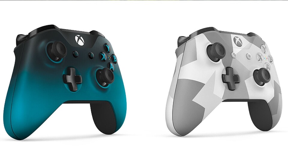 Die beiden neuen Controller-Farben Ocean Shadow und Winter Forces.