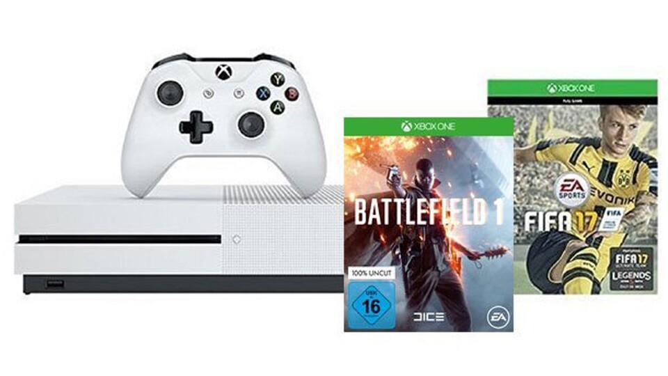Die Xbox One S gibt's zusammen mit Spielen im Bundle derzeit bei Amazon im Angebot.