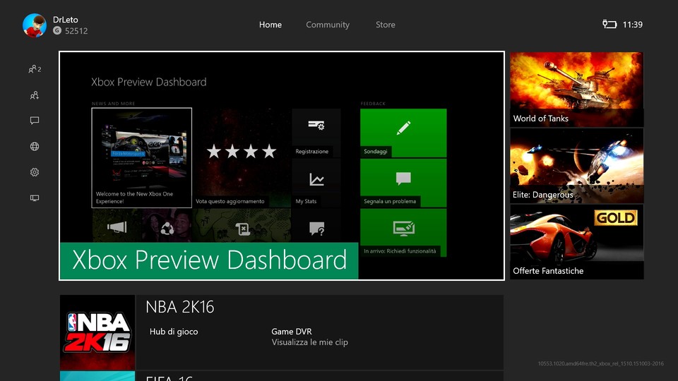 Mitglieder des Preview-Programms von Microsoft dürfen Windows 10 nun auch auf der Xbox One antesten. Unter anderem ändert sich das Dashboard.