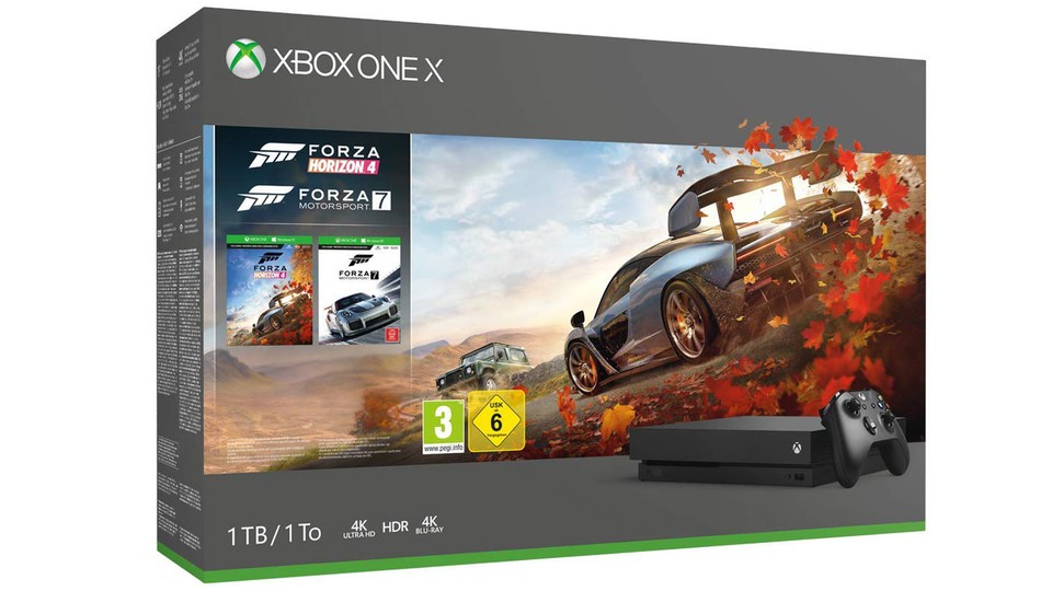 Xbox One X im Bundle mit Forza Horizon 4.