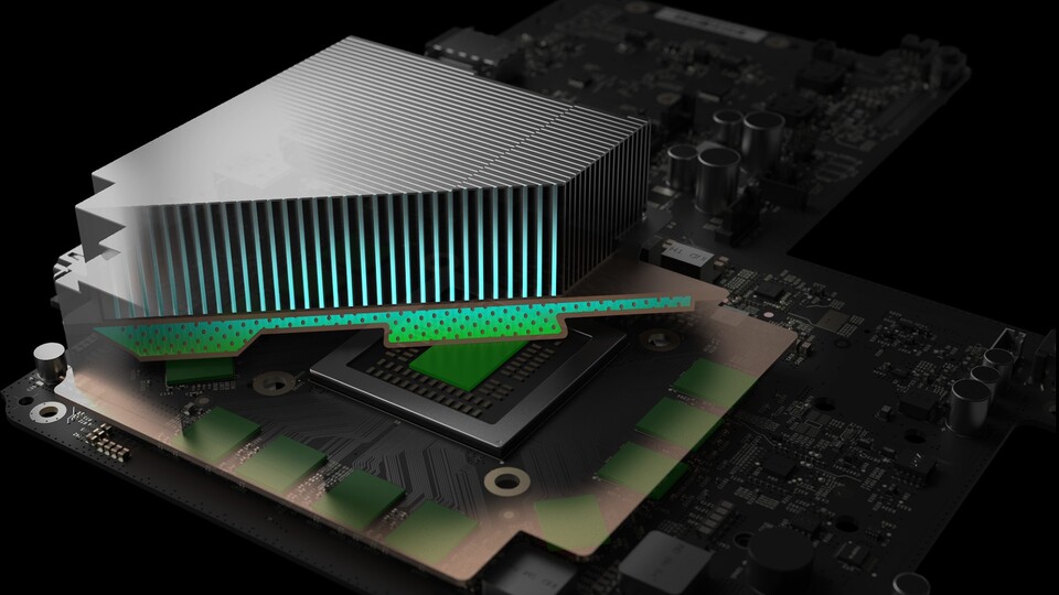 Um die deutlich erhöhten Taktraten der GPU ausreichend zu kühlen, setzt Microsoft auf ein neues Kühler-Design mit einer so genannten »Vapour Chamber«.