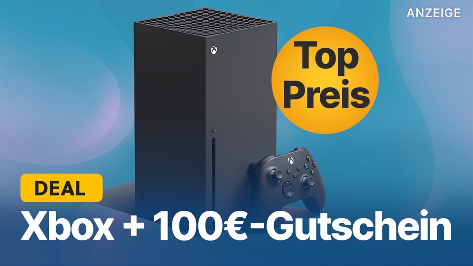 Ein echtes Top-Angebot: Die Xbox Series X gibt es jetzt nicht nur günstiger, sondern mit einem 100€-Gutschein geschenkt dazu.