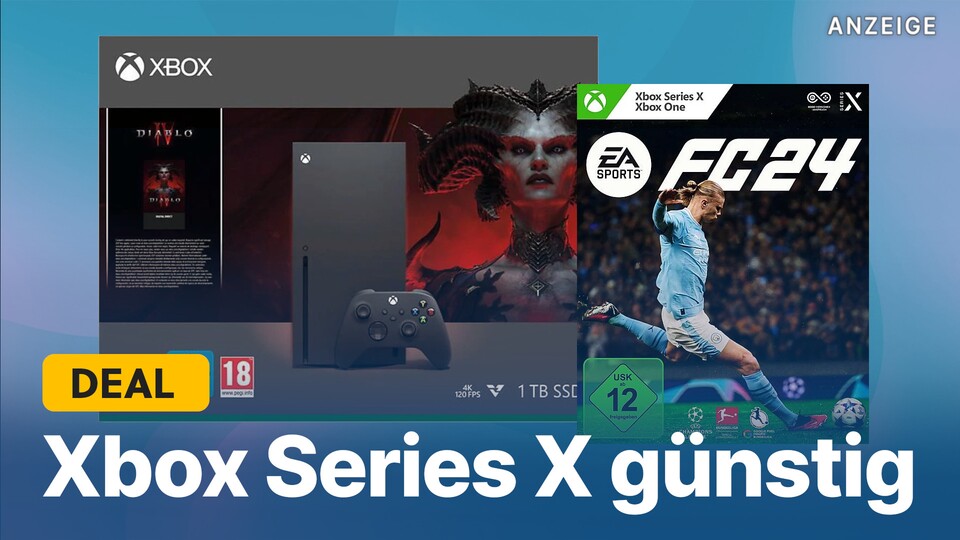 Gerade könnt ihr die Xbox Series X mit zwei Top-Spielen im Angebot bekommen und bezahlt dabei weniger als für die Konsole allein.
