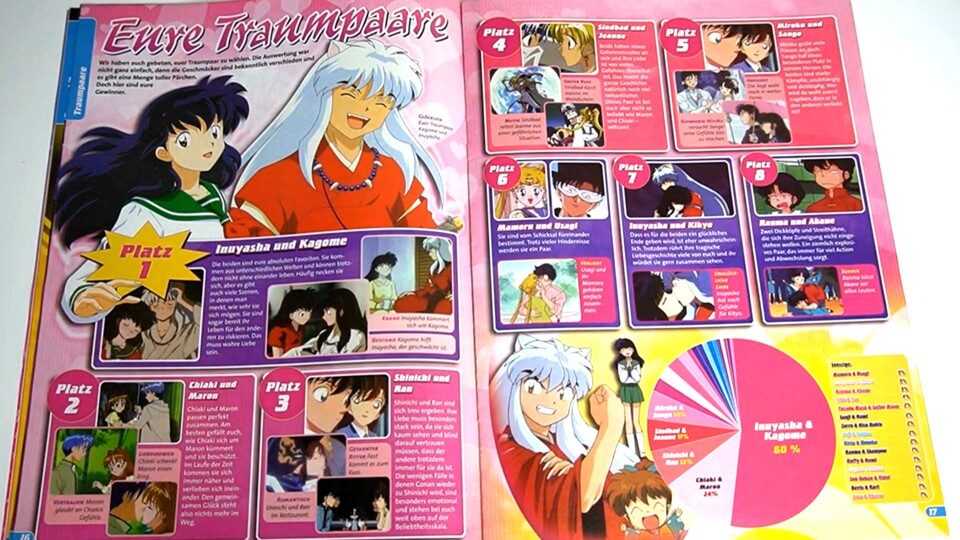 Inuyasha, Jeanne, die Kamikaze-Diebin und Detektiv Conan waren die beliebtesten Serien unter Mädchen. (© Panini YouTuber Ferus)