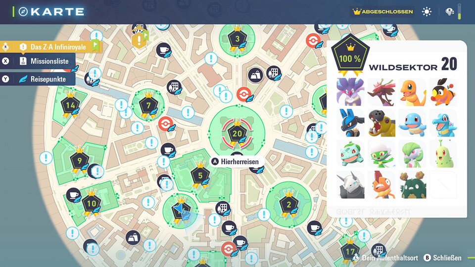 In Wildsektor 20 findet ihr nicht nur die drei Starter des Spiels, auch die Gen 1 Starter gibt es hier zu finden.