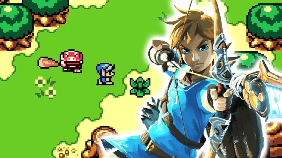 Link sieht in der Game Boy Color-Version von The Legend of Zelda: BotW noch ein bisschen anders aus