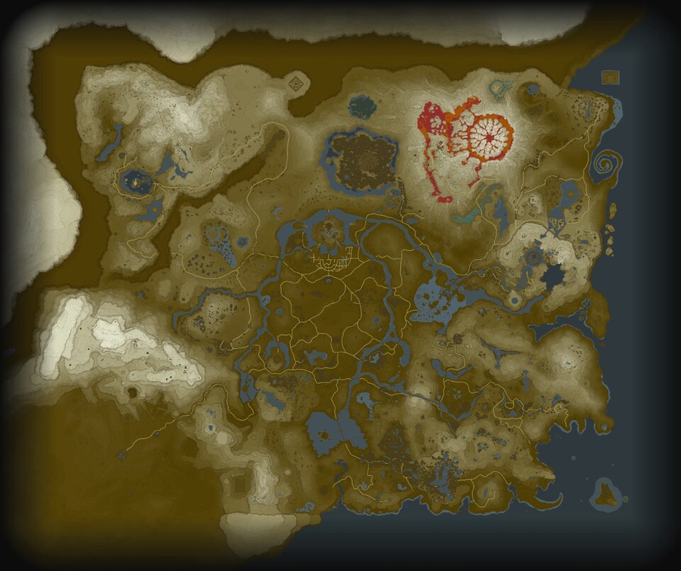 Komplette BotW-Map: So sieht die gesamte Spielwelt von Zelda: Breath of the Wild aus.