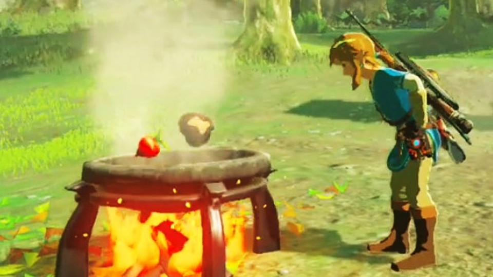 Ein Koch backt den Monsterkuchen von Zelda: Breath of the Wild nach.