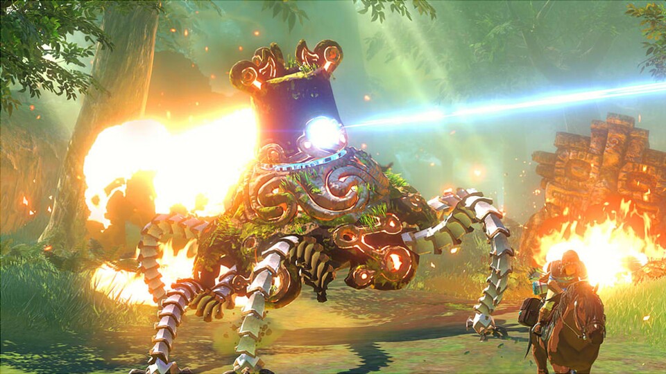 In Zelda: BotW gibt es die eine oder andere brenzlige Situation, in die ihr geraten könnt. Da sind feuerfeste Waffen sehr hilfreich.
