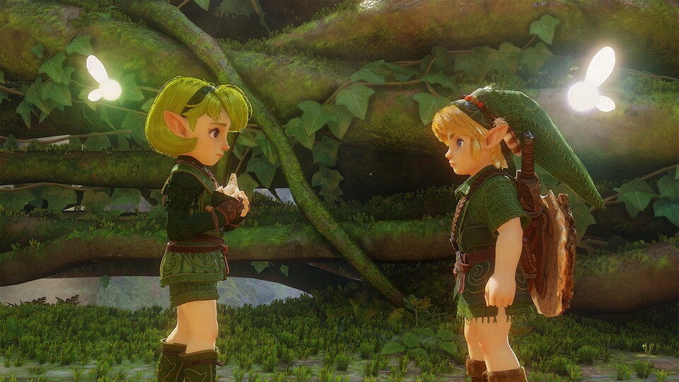 Link wird auch im Remake sowohl als Kind, als auch als Jugendlicher spielbar sein. Hier trifft er im Kokiri-Wald auf seine Freundin Salia.