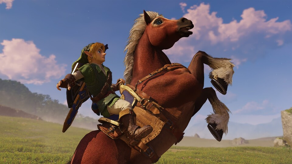Link kann ab einem bestimmten Zeitpunkt im Spiel auch sein treues Pferd Epona nutzen, um schnell durch Hyrule zu kommen.