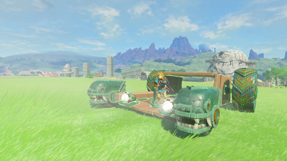 In Zelda: Tears of the Kingdom könnt ihr eure eigenen Fahrzeuge bauen.