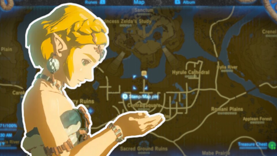 Hier ist ein Ausschnitt der Map von Zelda Tears of the Kingdom.