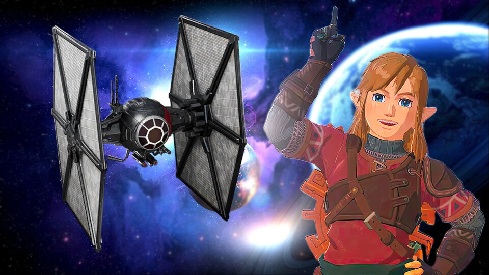 In Zelda Tears of the Kingdom könnt ihr sogar Star Wars-Raumschiffe wie den TIE Fighter nachbauen.