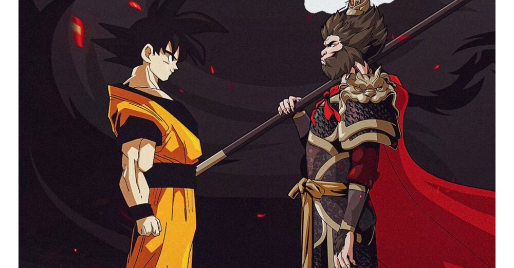 Son-Goku-tritt-mit-Japan-gegen-China-an-Dragon-Ball-Held-ziert-ein-offizielles-Poster-zur-Fu-ball-Weltmeisterschaft