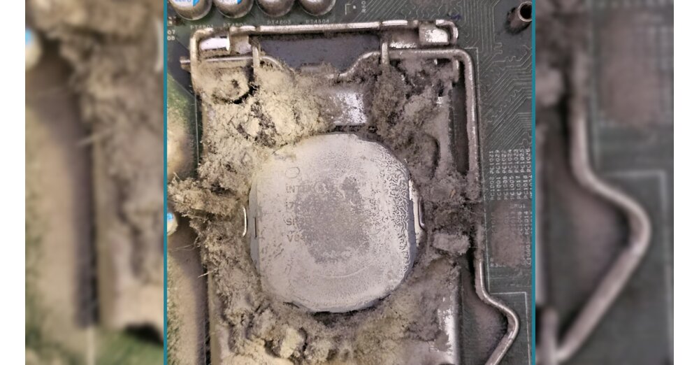 User-m-chte-PC-an-Freundin-verschenken-ihr-Bruder-schraubt-ihn-auf-und-sieht-dass-die-CPU-im-Dreck-versinkt-als-h-tte-jemand-einen-Staubsaugerbeutel-dar-ber-ausgekippt