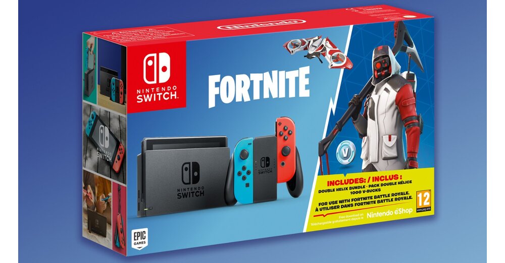 Nintendo Switch-Console捆綁包，帶有fortnite和額外的物品