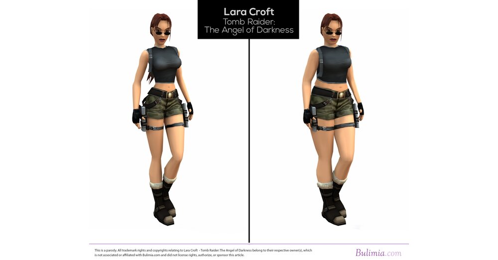 Lara Croft and Co-原始女主人公設計與現實版本的比較