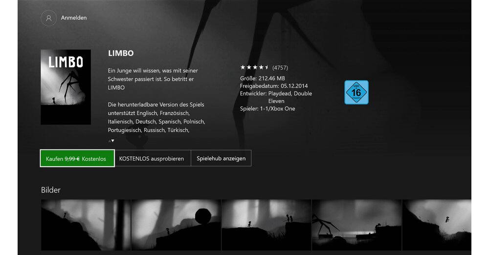 Limbo-目前免費用於Xbox One