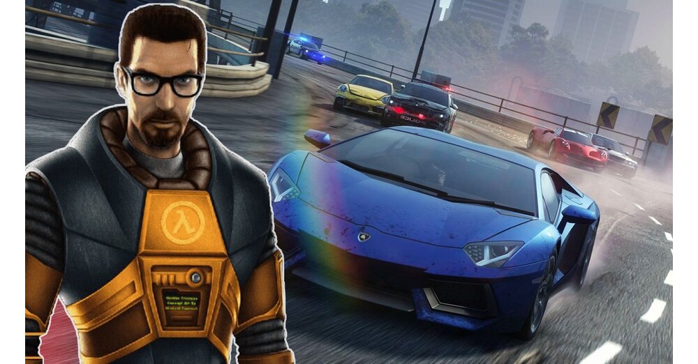 Le joueur de Need for Speed Most Wanted sprinte sur l'autoroute en tant que Gordon Freeman de Half-Life et c'est glorieux