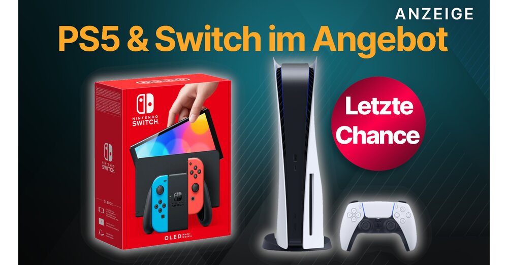 Nintendo Switch PS5 Letzte Chance: PS5 und Nintendo Switch OLED nur noch heute günstig