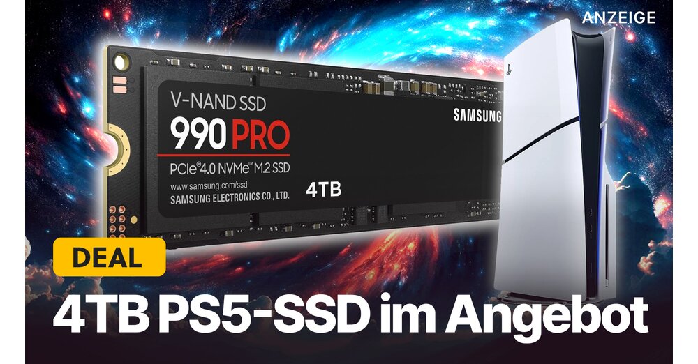 PS5-SSD avec mémoire de 4 To proposée: le Fast Samsung 990 Pro n'a pas été moins cher depuis des mois!