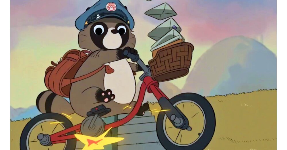 In-Tanuki-Pon-s-Summer-spielen-wir-einen-knuddeligen-Waschb-ren-auf-einem-BMX