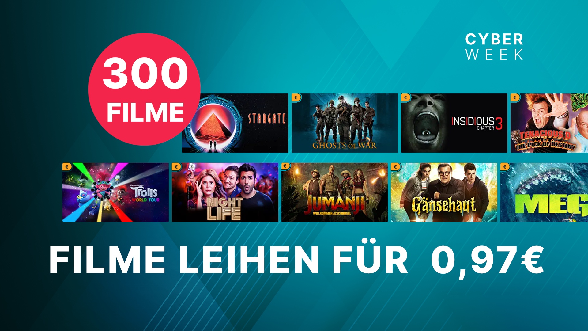 Amazon Prime Video Black Friday 300 Filme leihen für je 97 Cent