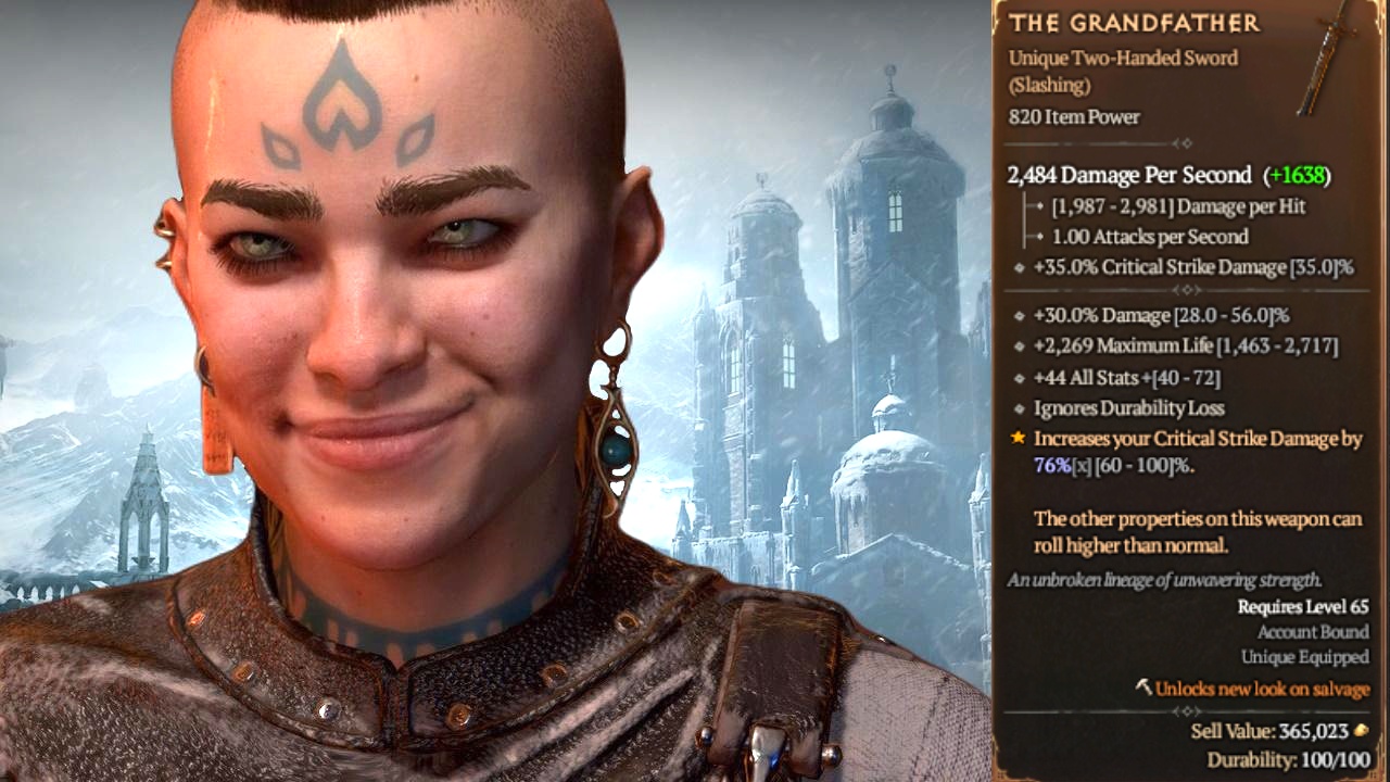 Weltweit erster Diablo 4Spieler findet den Großvater, eines der 6 seltensten Items im Spiel